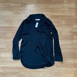 Ann Taylor Loft silky forest green shirt